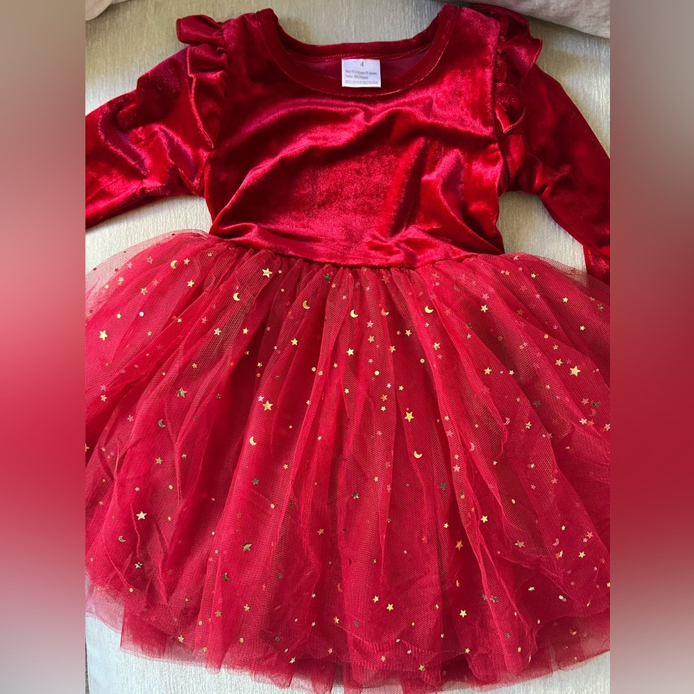 Velvet Tule dress with shiny print (stars and moons)